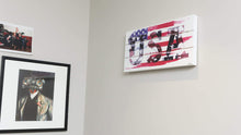 Load image into Gallery viewer, USA Painting Print on White Wood