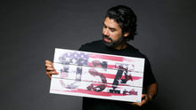 Load image into Gallery viewer, USA Painting Print on White Wood